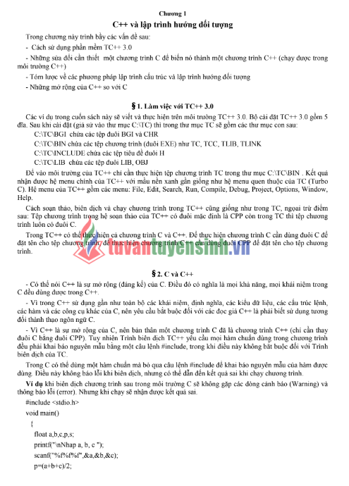 Tải FREE sách C++ Và Lập Trình Hướng Đối Tượng PDF - Phạm Văn Ất 6 Tải FREE sách C++ Và Lập Trình Hướng Đối Tượng PDF - Phạm Văn Ất