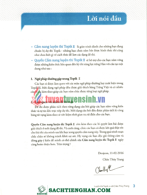 Tải FREE sách Cẩm Nang Luyện Thi TOPIK II PDF - Tác Giả Châu Huỳnh Trang