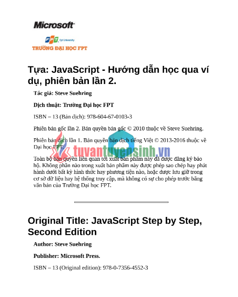 Tải FREE sách JavaScript Hướng Dẫn Học Qua Ví Dụ PDF - Đại Học FPT 7 Tải FREE sách JavaScript Hướng Dẫn Học Qua Ví Dụ PDF - Đại Học FPT