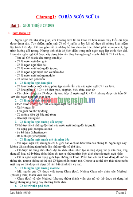 Tải FREE sách Lập Trình C# 2008 Cơ Bản PDF 6 Tải FREE sách Lập Trình C# 2008 Cơ Bản PDF