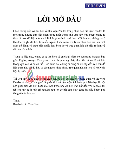 Tải FREE sách Phân Tích Dữ Liệu Với Python PDF - Sử Dụng Pandas