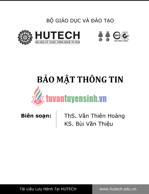 Tải FREE tài liệu Bảo Mật Thông Tin PDF - Đại học Kỹ Thuật Công Nghệ TPHCM