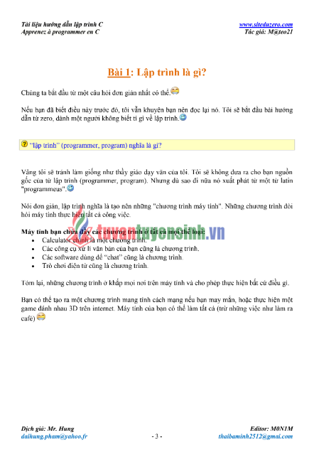 Tải FREE tài liệu Hướng Dẫn Lập Trình C PDF