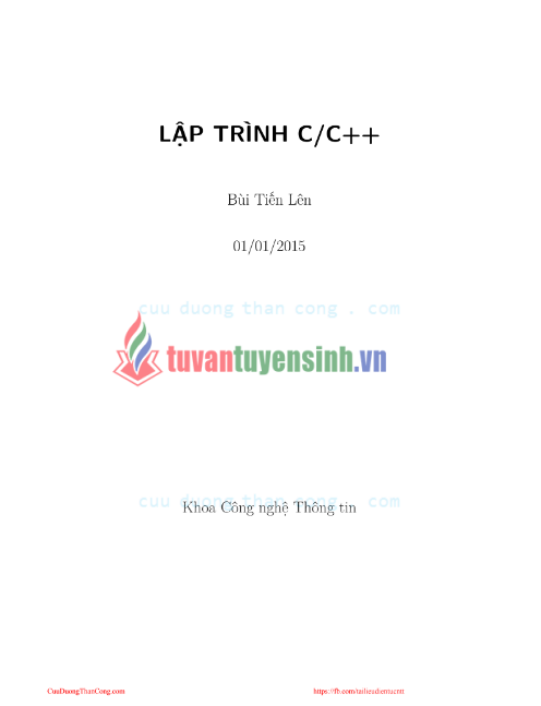 Tải FREE tài liệu Lập Trình C, C++ PDF - Bùi Tiến Lên
