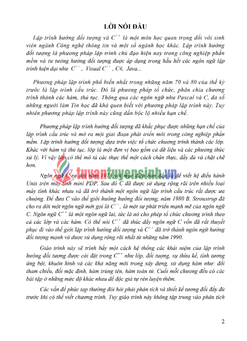 Tải FREE tài liệu Lập Trình Hướng Đối Tượng Và C++ PDF - Chủ Biên Phạm Văn Ất 7 Tải FREE tài liệu Lập Trình Hướng Đối Tượng Và C++ PDF - Chủ Biên Phạm Văn Ất