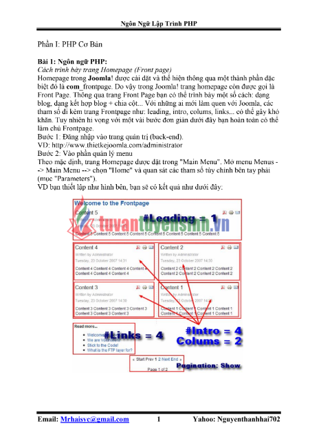 Tải FREE tài liệu Lập Trình PHP Cơ Bản PDF