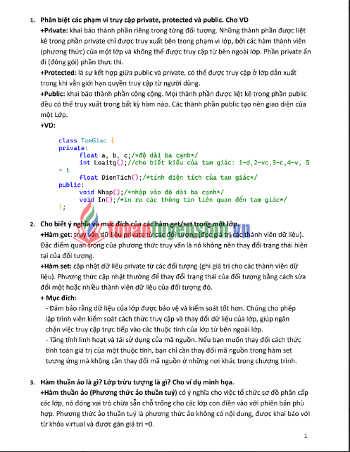 Tải FREE tài liệu Lý Thuyết OOP PDF