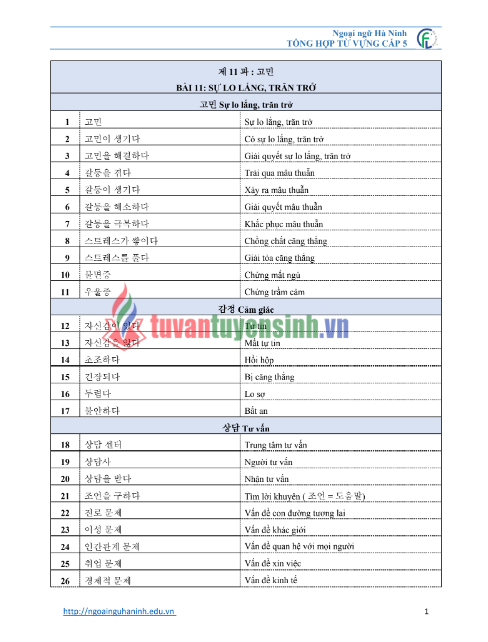 Tải FREE tài liệu Tổng Hợp Từ Vựng Cấp 5 PDF - có tiếng Việt