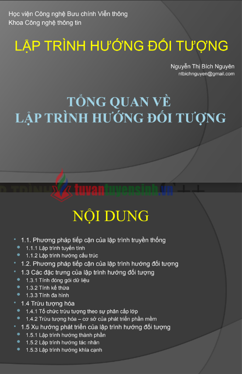 Tải FREE tài liệu Tổng Quan Về Lập Trình Hướng Đối Tượng PDF - Học Viện Công Nghệ Bưu Chính Viễn Thông 8 Tải FREE tài liệu Tổng Quan Về Lập Trình Hướng Đối Tượng PDF - Học Viện Công Nghệ Bưu Chính Viễn Thông