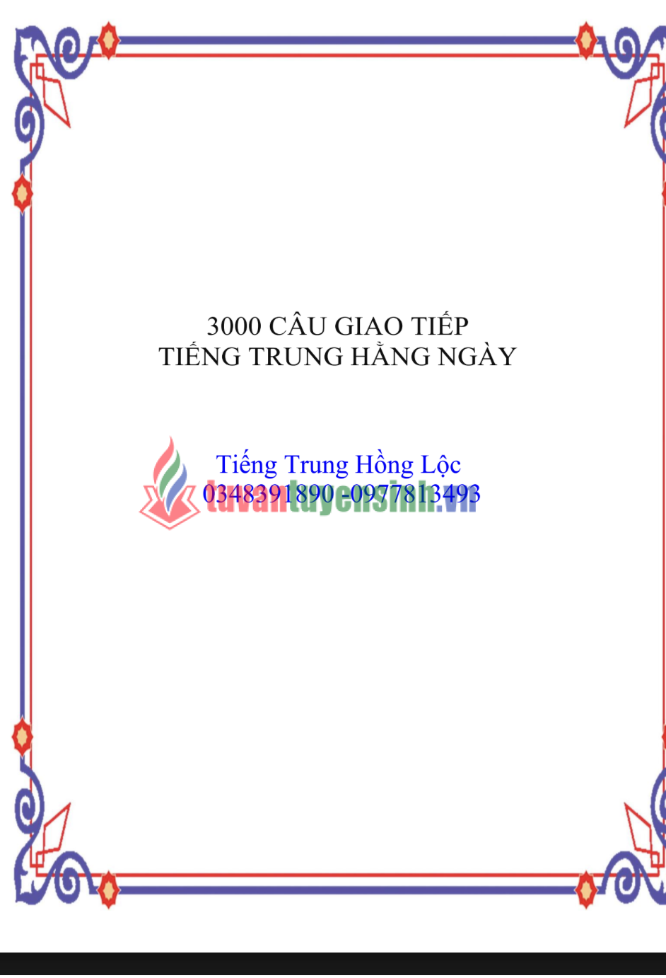 Tải FREE sách 3000 Câu Giao Tiếp Tiếng Trung Hằng Ngày PDF