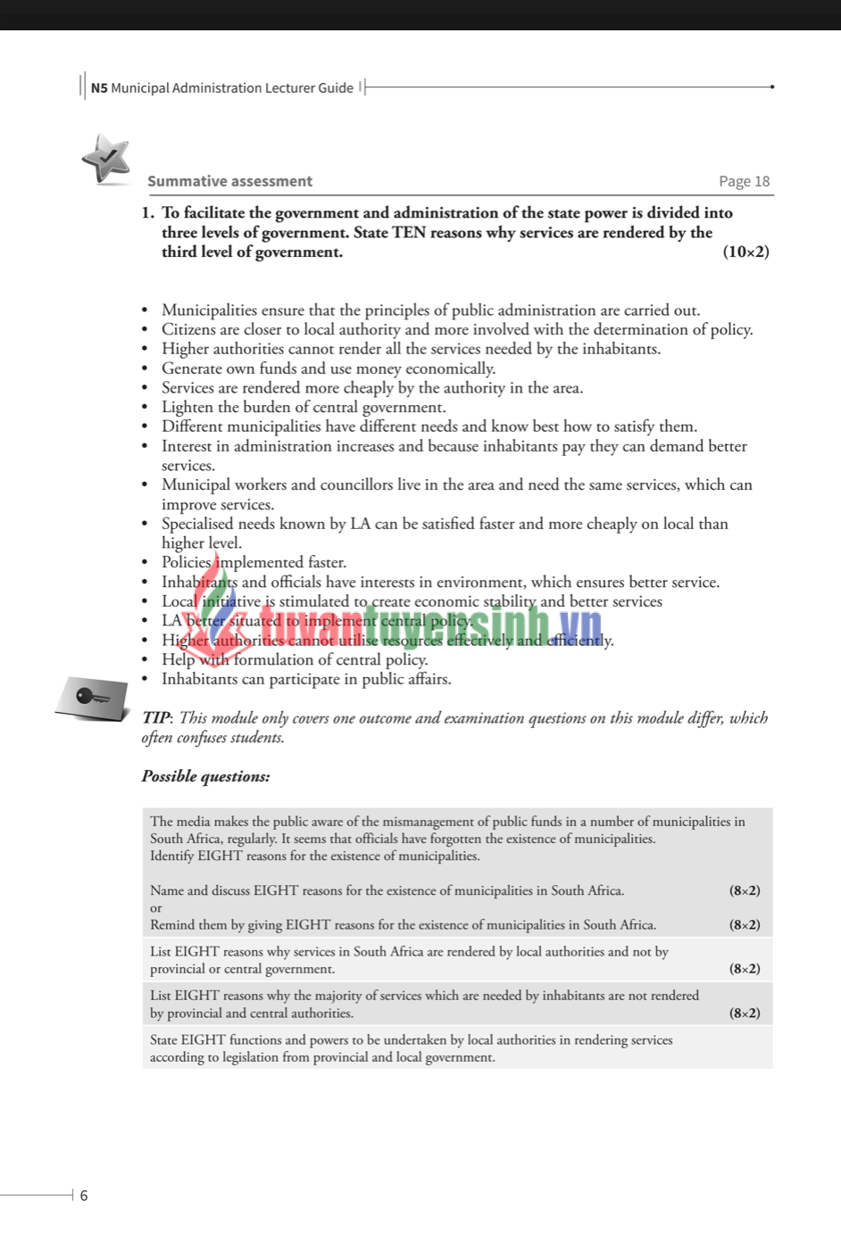 N5 Municipal Administration Lecturer Guide 5