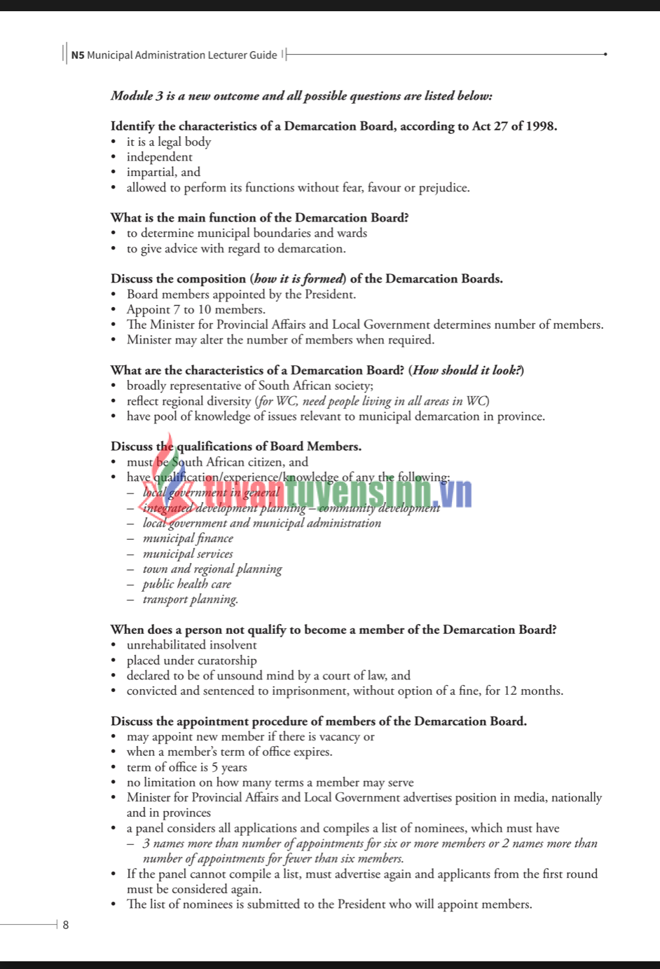 N5 Municipal Administration Lecturer Guide 6