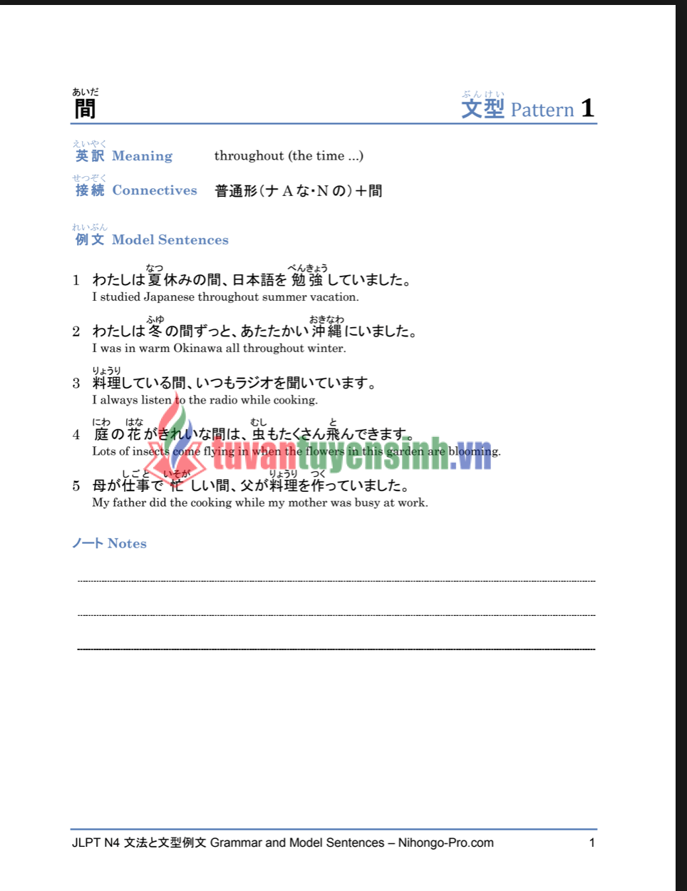 Sách N4 Grammar and Model Sentences N4 1402 01 4