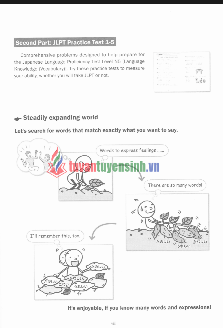 Sách luyện thi N5 Kirari Nihongo Từ vựng 7