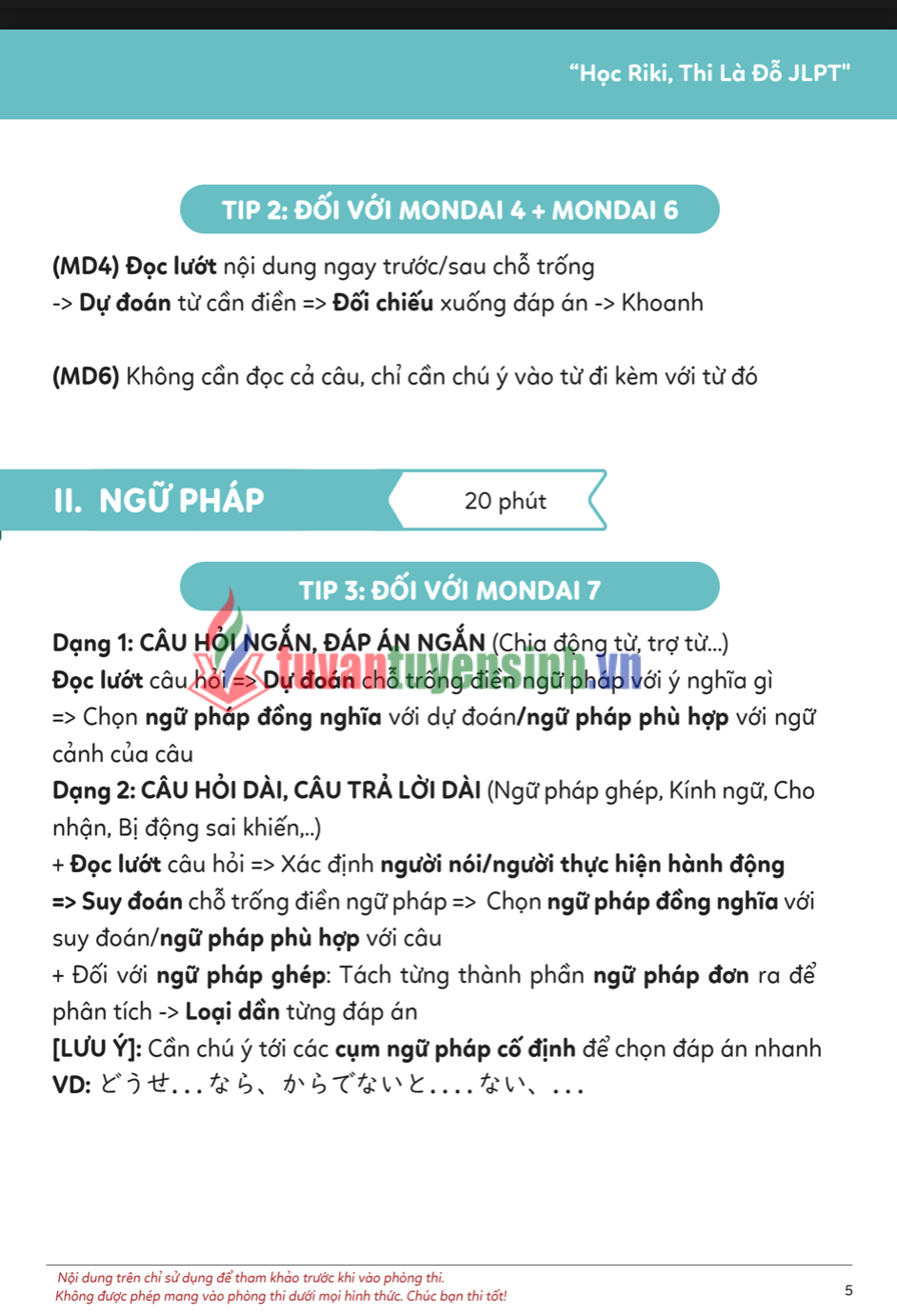 TẢI FREE Sách 10 Tips độc quyền tăng điểm JLPT N2 3