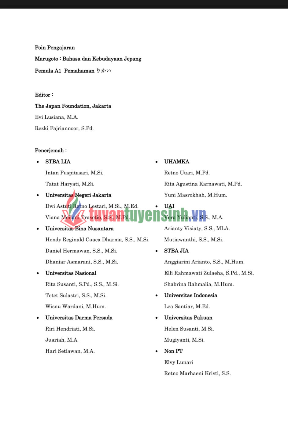 TẢI FREE sách Poin Pengajaran Marugoto A1 1