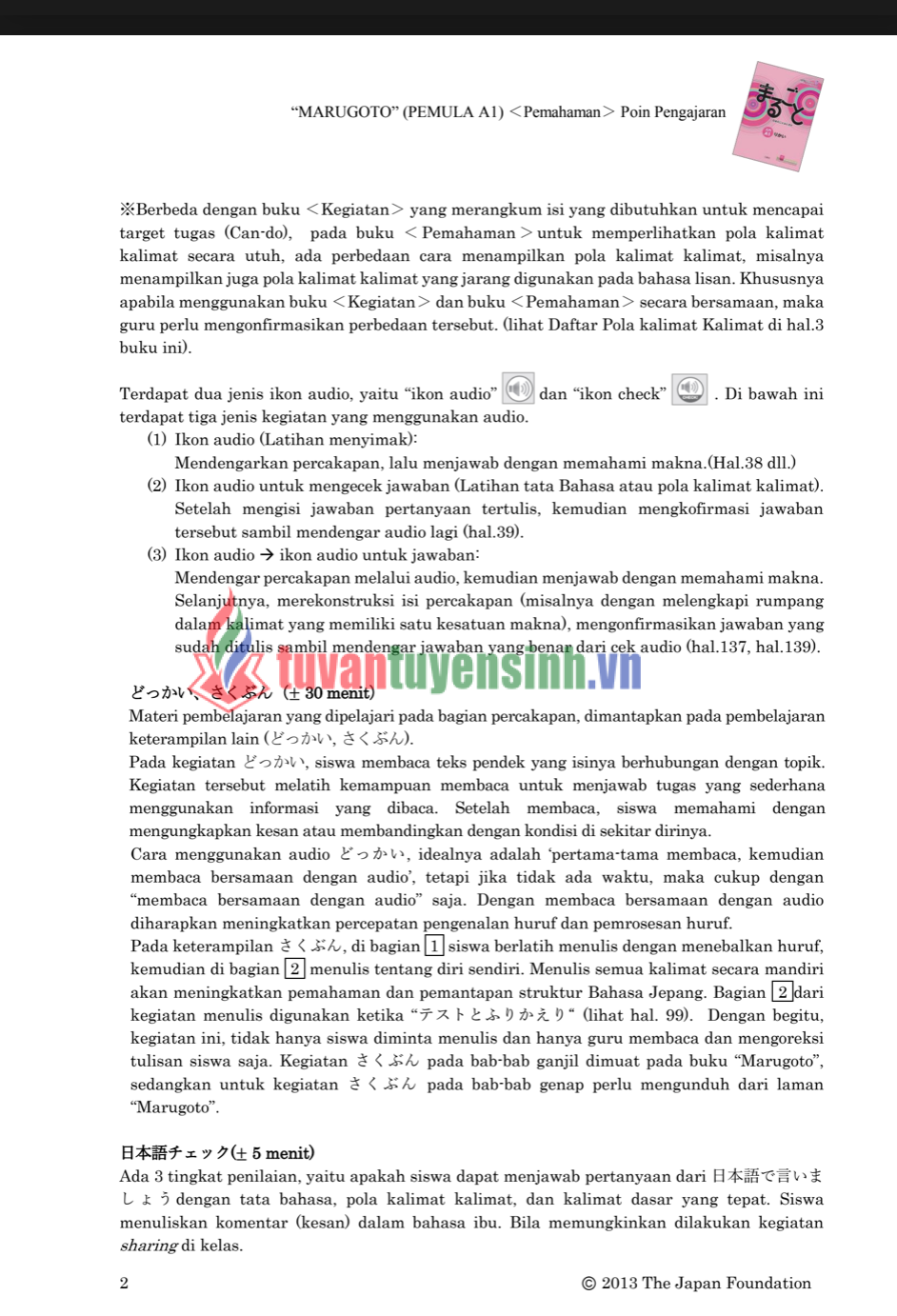 TẢI FREE sách Poin Pengajaran Marugoto A1 3