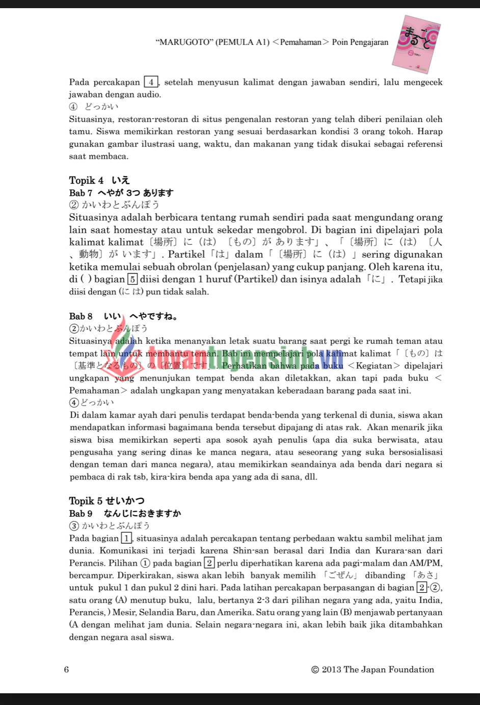 TẢI FREE sách Poin Pengajaran Marugoto A1 7