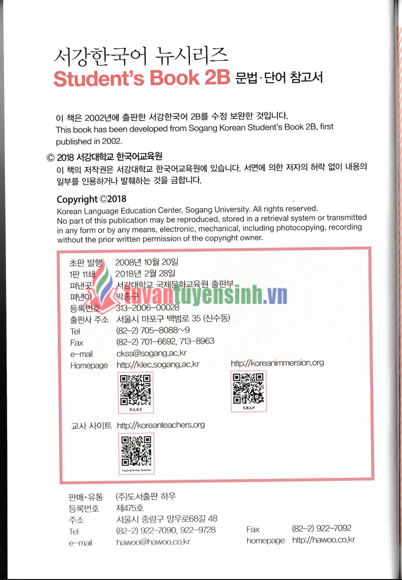 TẢI FREE sách Sogang Korean 2B Grammar  1