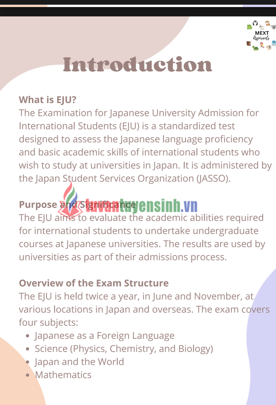 TẢI FREE sách The EJU guide book by MEXT aspirants 2