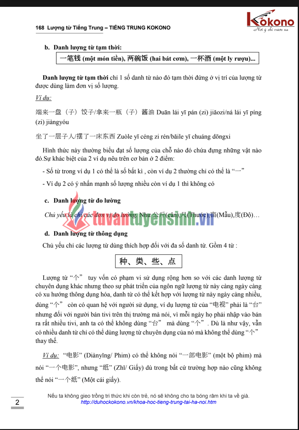 Tải FREE sách 168 Lượng Từ Tiếng Trung PDF có tiếng Việt 2