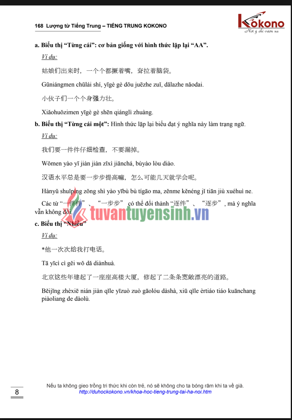 Tải FREE sách 168 Lượng Từ Tiếng Trung PDF có tiếng Việt 8