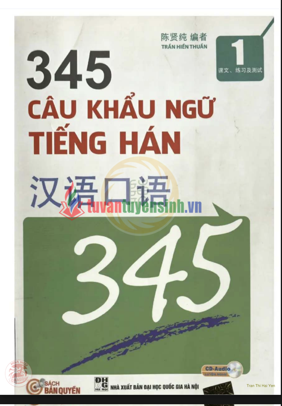 Tải FREE sách 345 Câu Khẩu Ngữ Tiếng Hán 1 PDF có tiếng Việt
