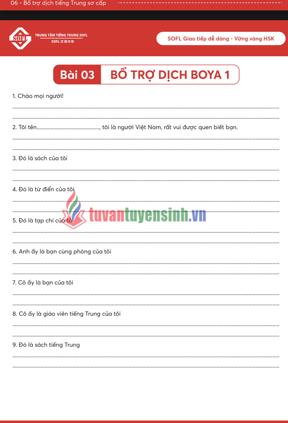Tải FREE sách Bổ Trợ Dịch Sơ Cấp BOYA1 HSK3 1