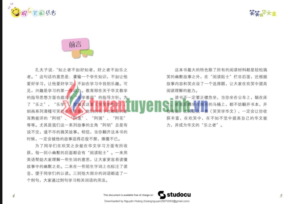 Tải FREE sách Cười mà học tiếng hoa PDF có tiếng Việt 3