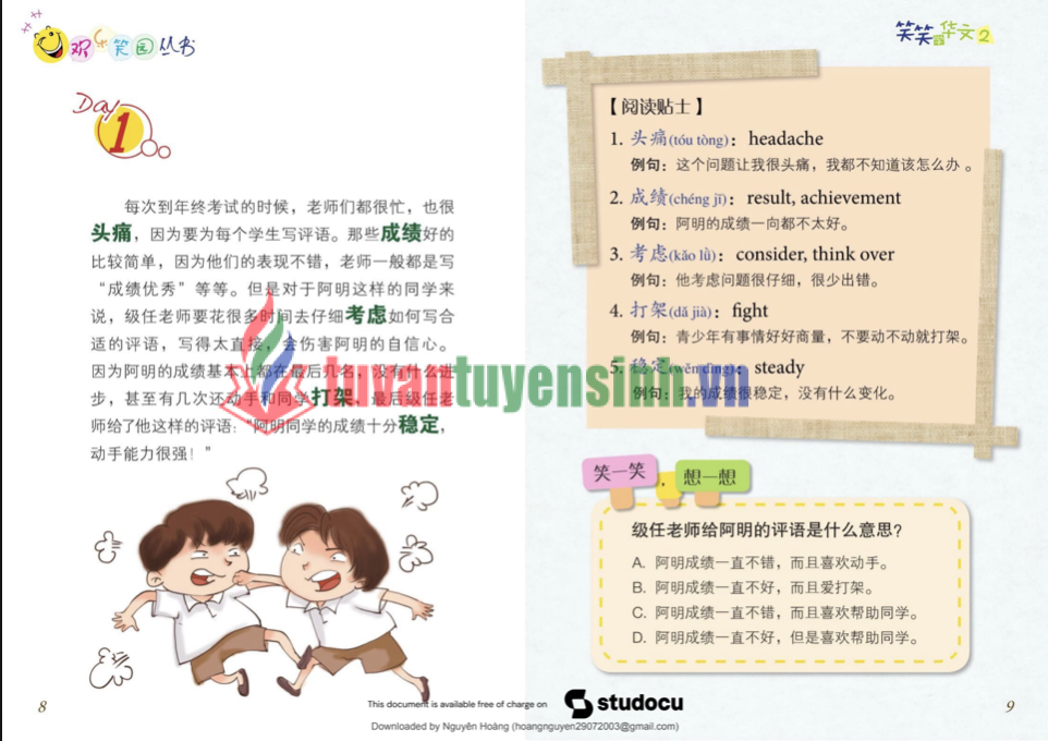 Tải FREE sách Cười mà học tiếng hoa PDF có tiếng Việt 4