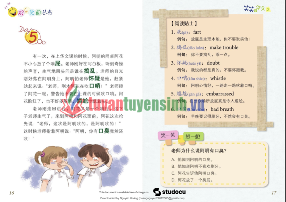 Tải FREE sách Cười mà học tiếng hoa PDF có tiếng Việt 8