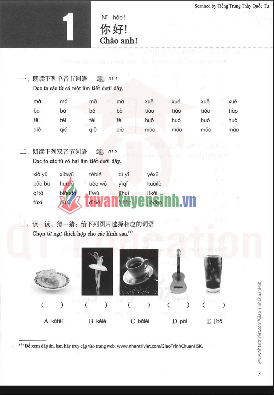 Tải FREE sách HSK1 Sách Bài Tập PDF có tiếng Việt 4