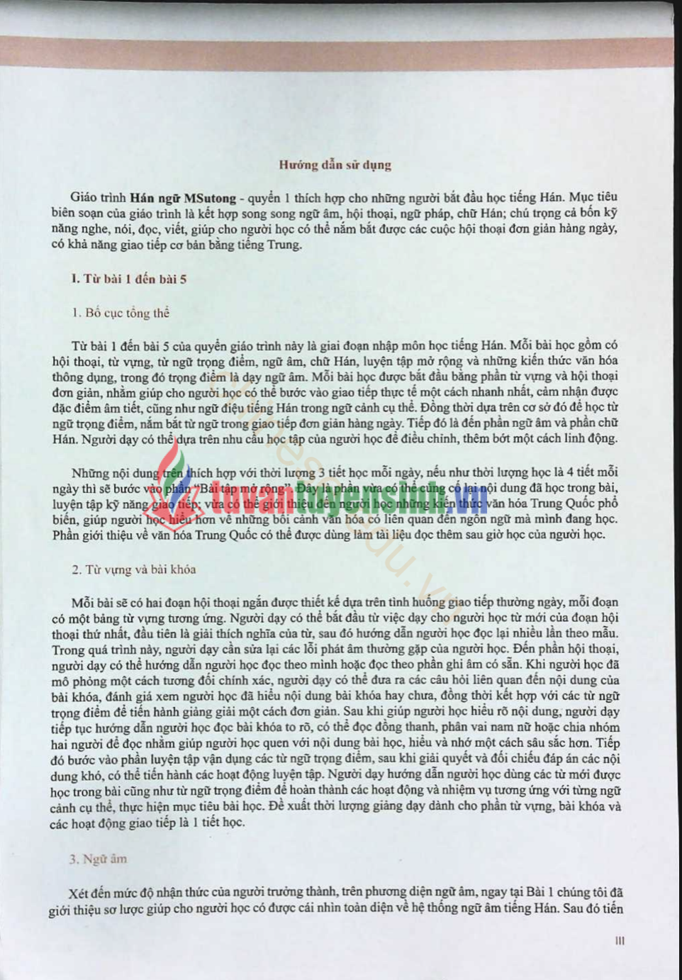 Tải FREE sách Hán ngữ MSUTONG Sơ cấp 1 PDF có tiếng Việt 3