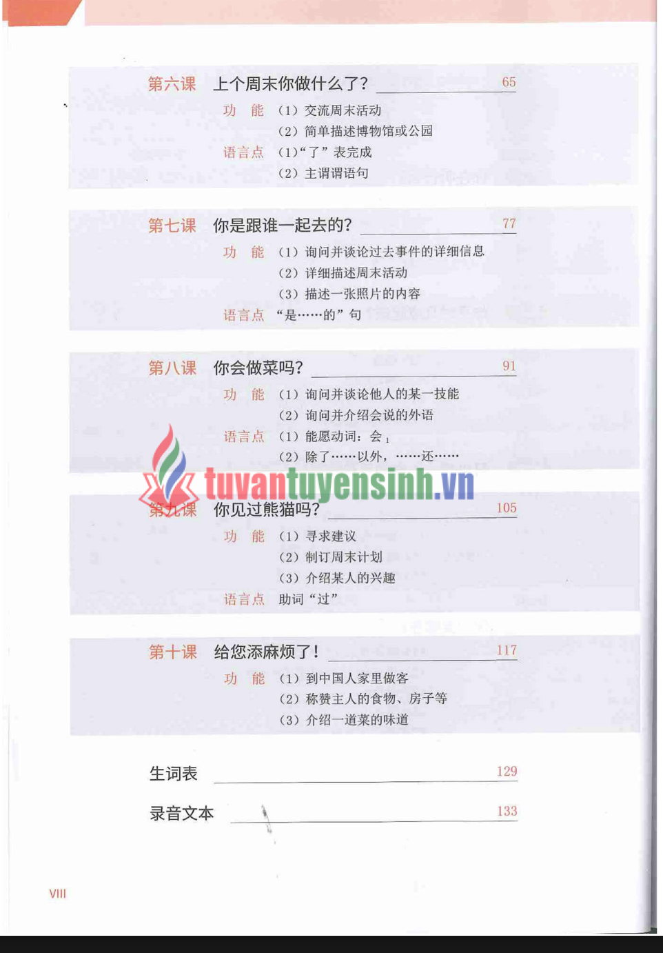 Tải FREE sách Hán ngữ MSUTONG Sơ cấp 2 PDF có tiếng Việt 3