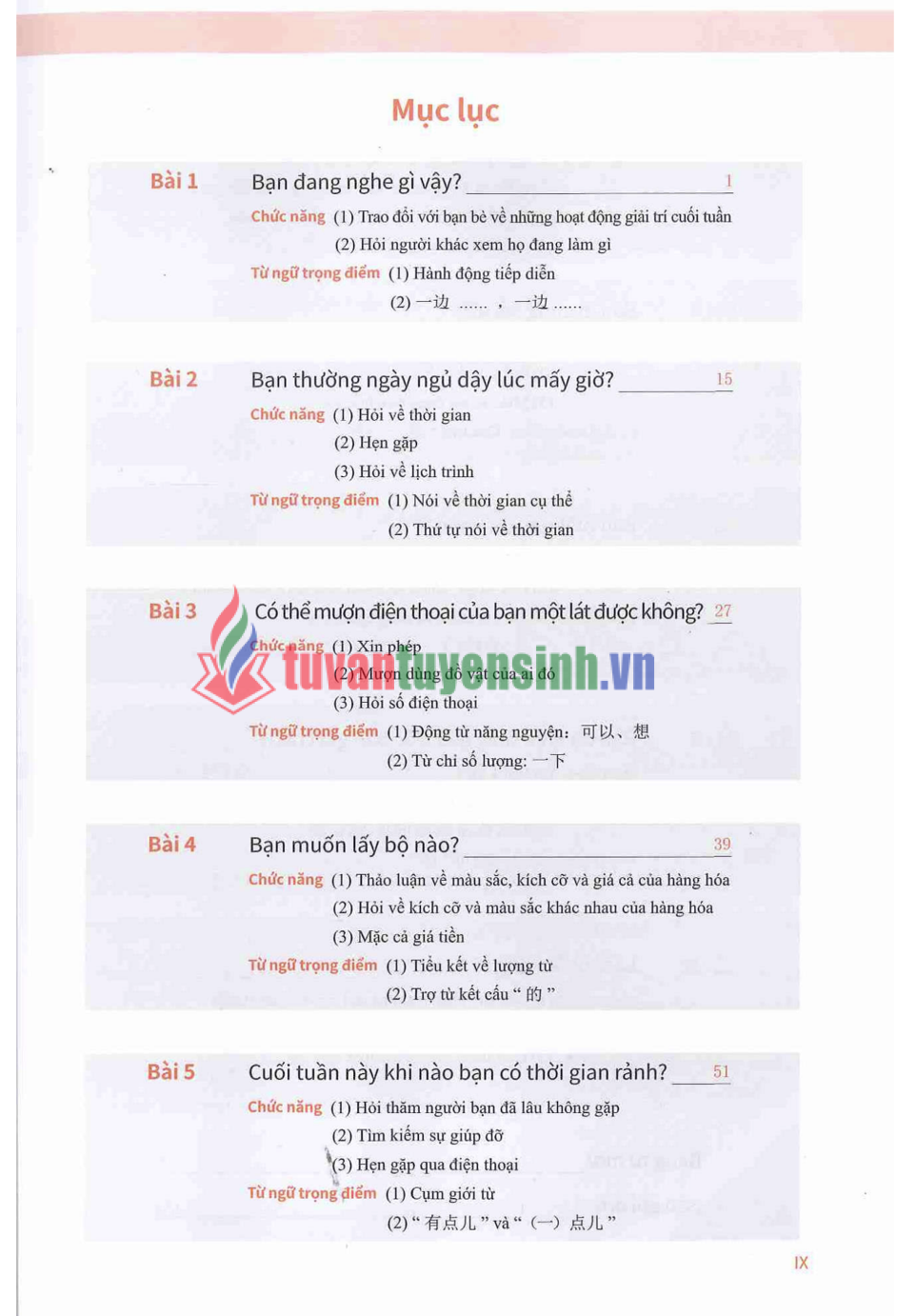 Tải FREE sách Hán ngữ MSUTONG Sơ cấp 2 PDF có tiếng Việt 4