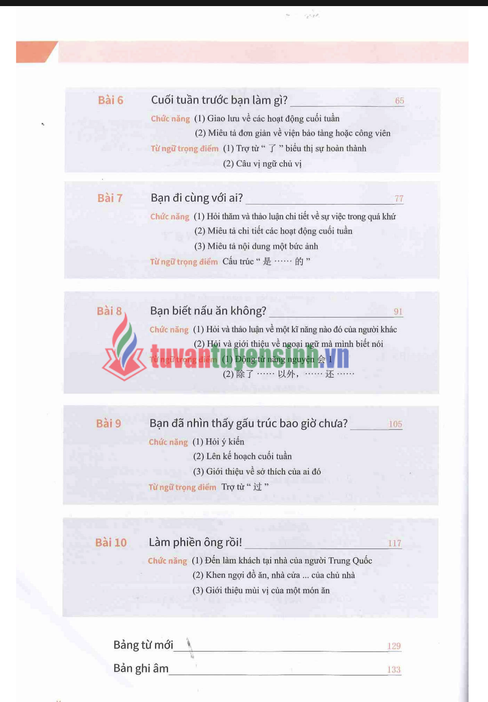 Tải FREE sách Hán ngữ MSUTONG Sơ cấp 2 PDF có tiếng Việt 6