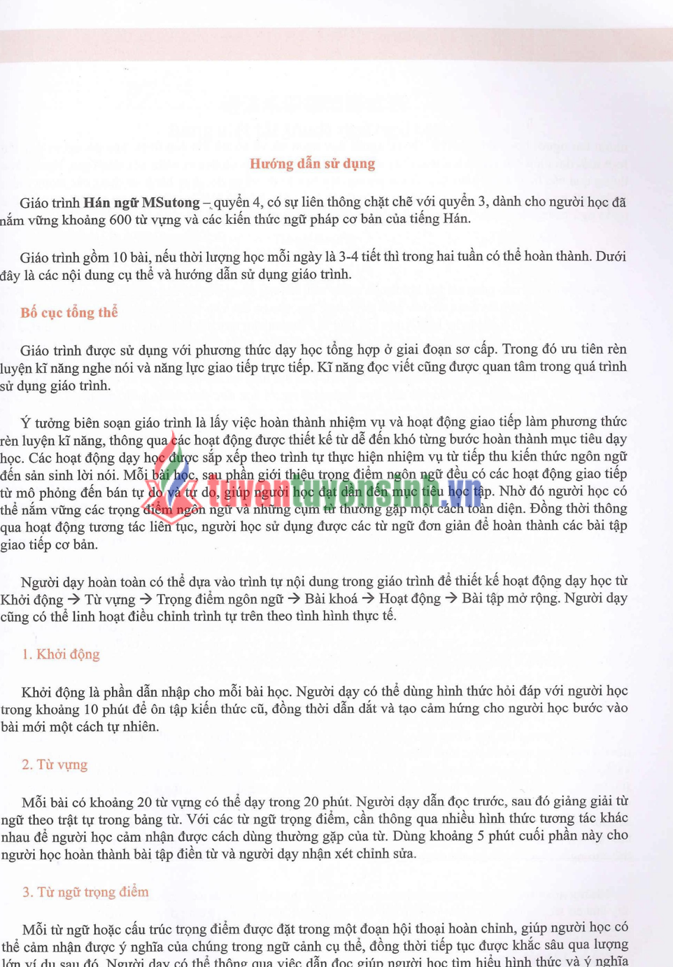 Tải FREE sách Hán ngữ MSUTONG Sơ cấp 4 PDF có tiếng Việt 3