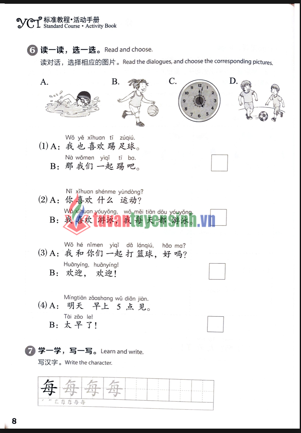 Tải FREE sách YCT 3 Activity Book PDF có tiếng Việt 8