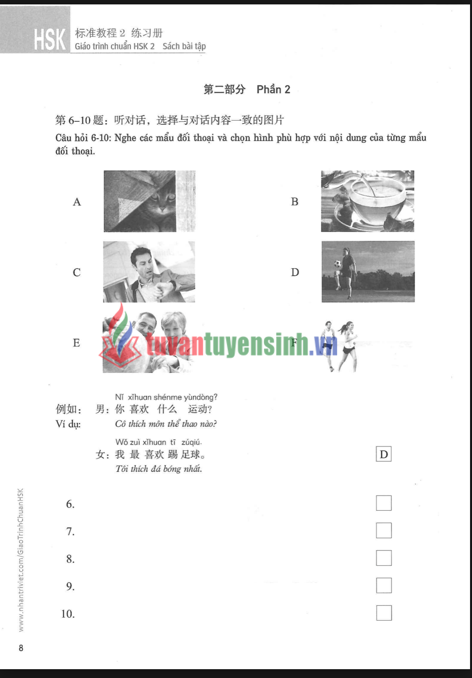 Tải Giáo trình chuẩn HSK 2 Sách Bài Tập PDF có tiếng Việt 5