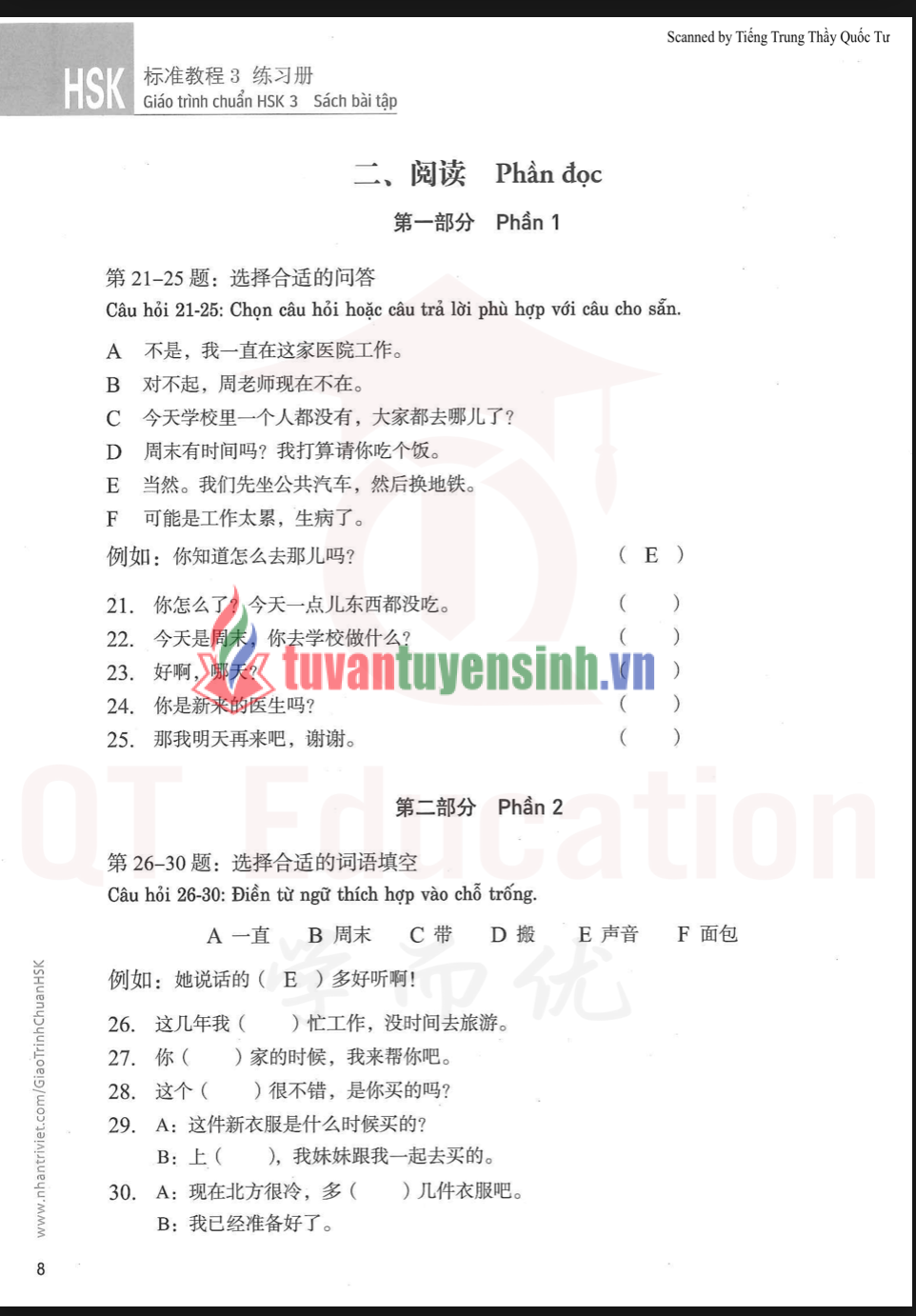 Tải Giáo trình chuẩn HSK 3 Sách Bài Tập 1 PDF có tiếng Việt 4