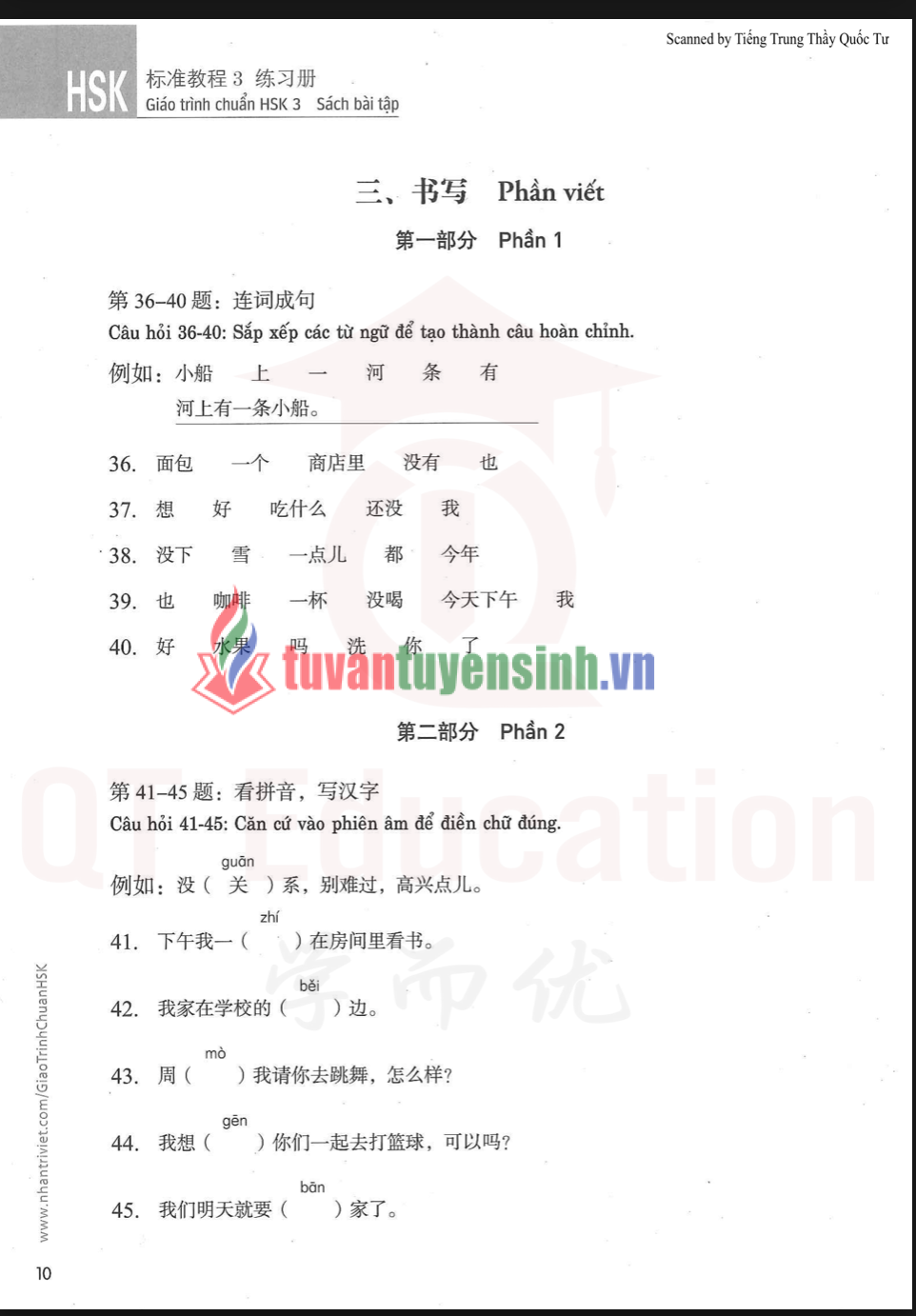 Tải Giáo trình chuẩn HSK 3 Sách Bài Tập 1 PDF có tiếng Việt 6