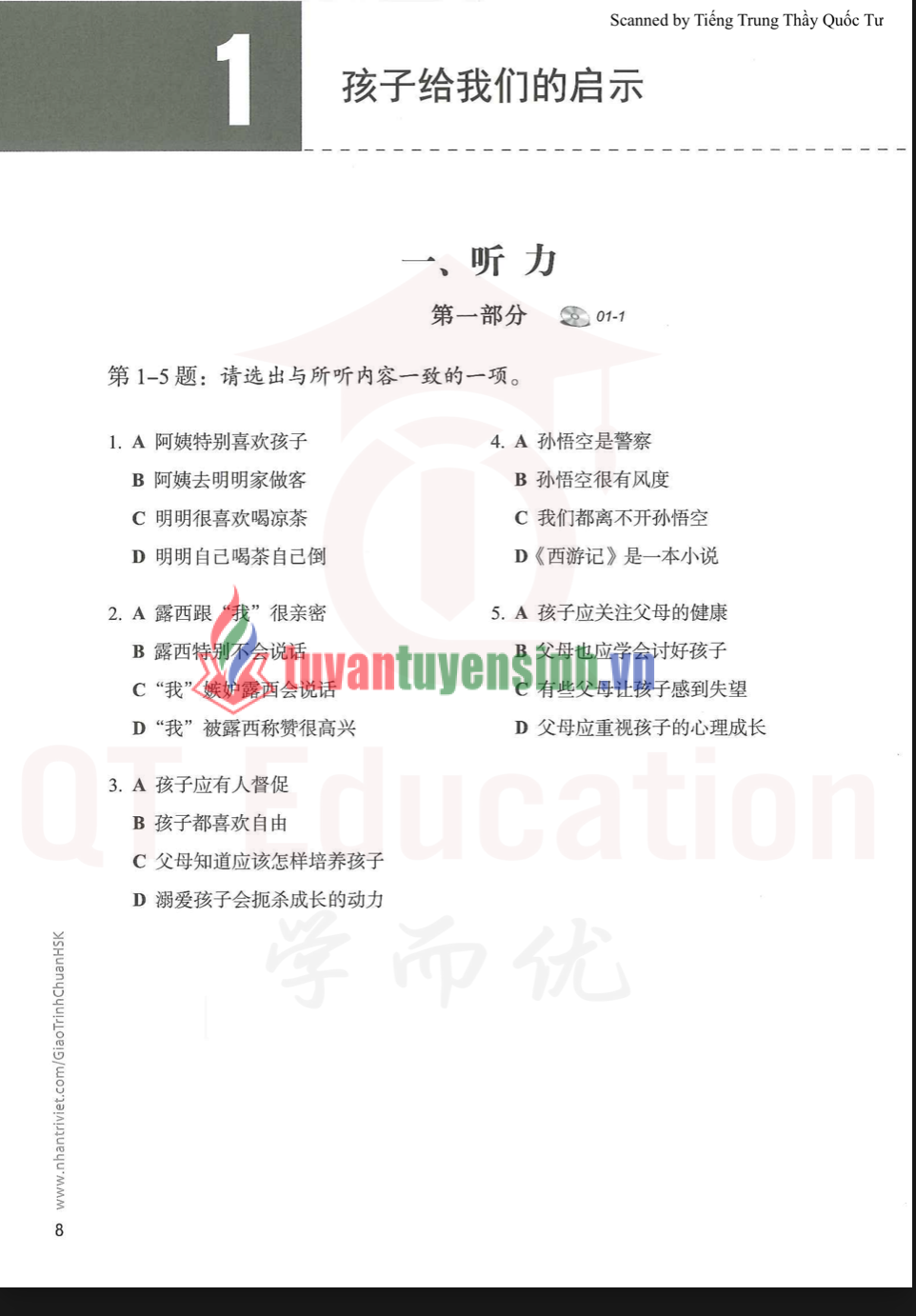 Tải Giáo trình chuẩn HSK 6 Sách Bài Tập 1 PDF có tiếng Việt 5