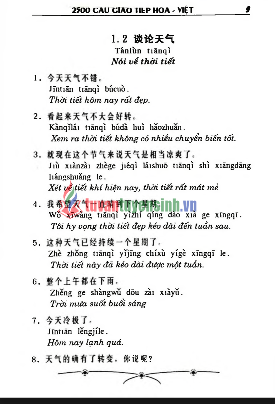 sách 2500 Câu Giao Tiếp Hoa – Việt 4