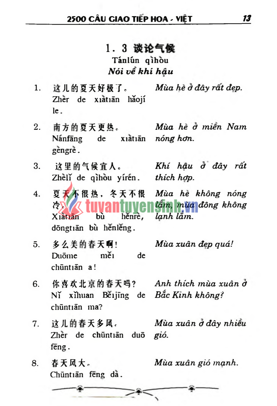sách 2500 Câu Giao Tiếp Hoa – Việt 8