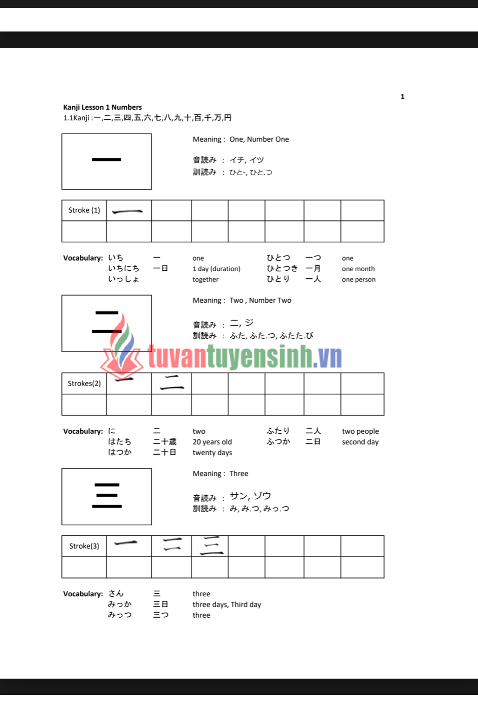 sách Basic Kanji JLPT N5 4