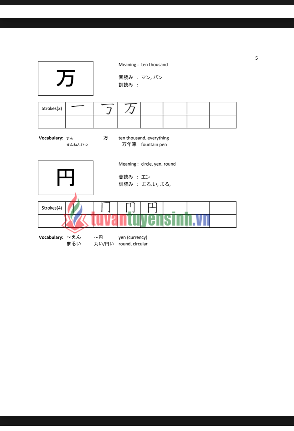 sách Basic Kanji JLPT N5 8