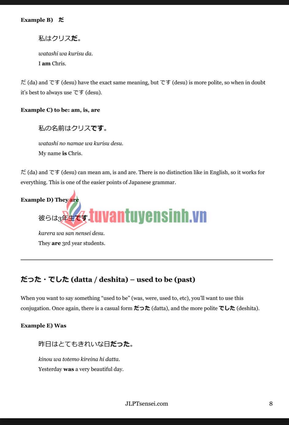 sách JLPT N5 Grammar Master e-Book 8