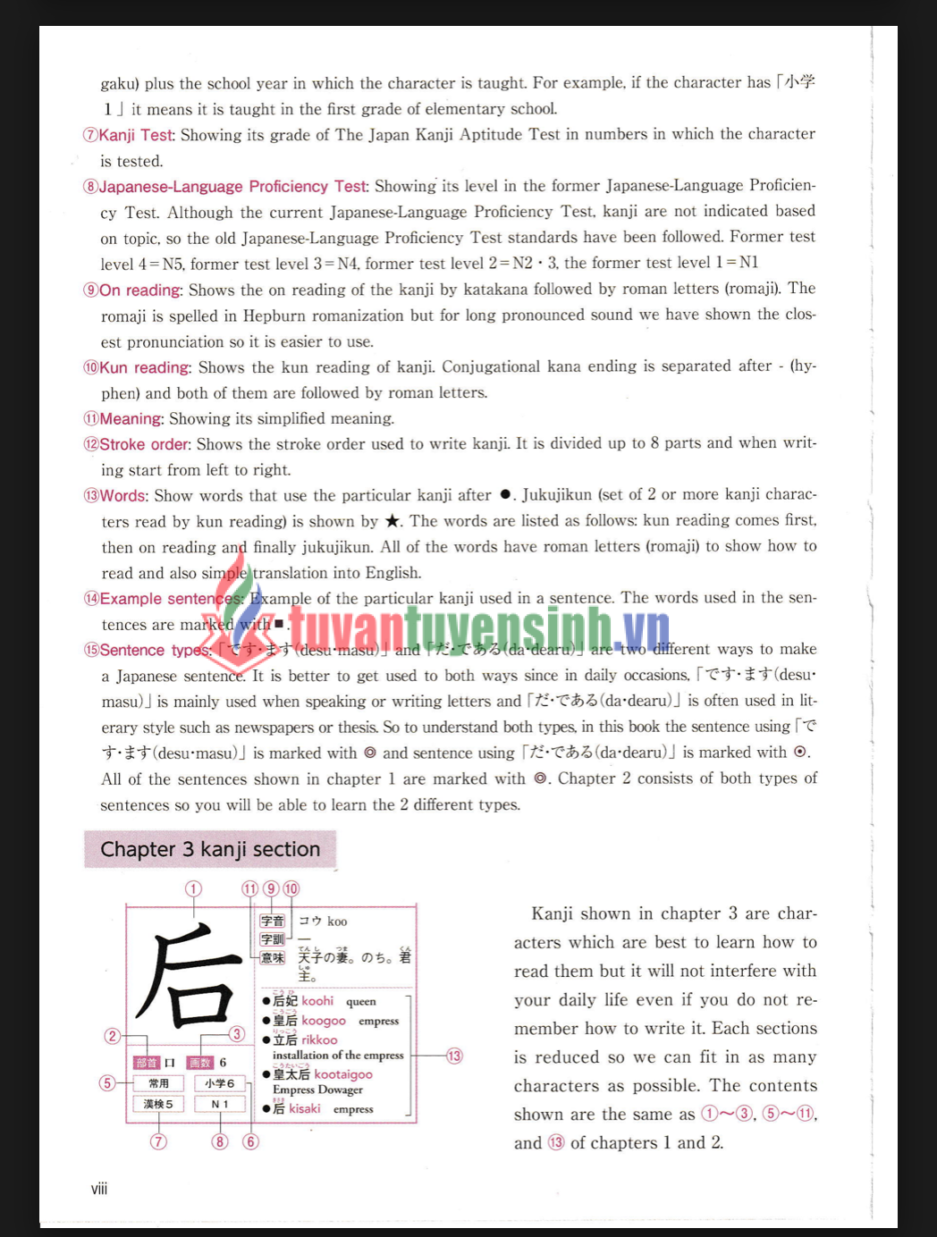 sách Kanji Dictionary for Foreigners Learning Japanese 2500 N5 to N1 6