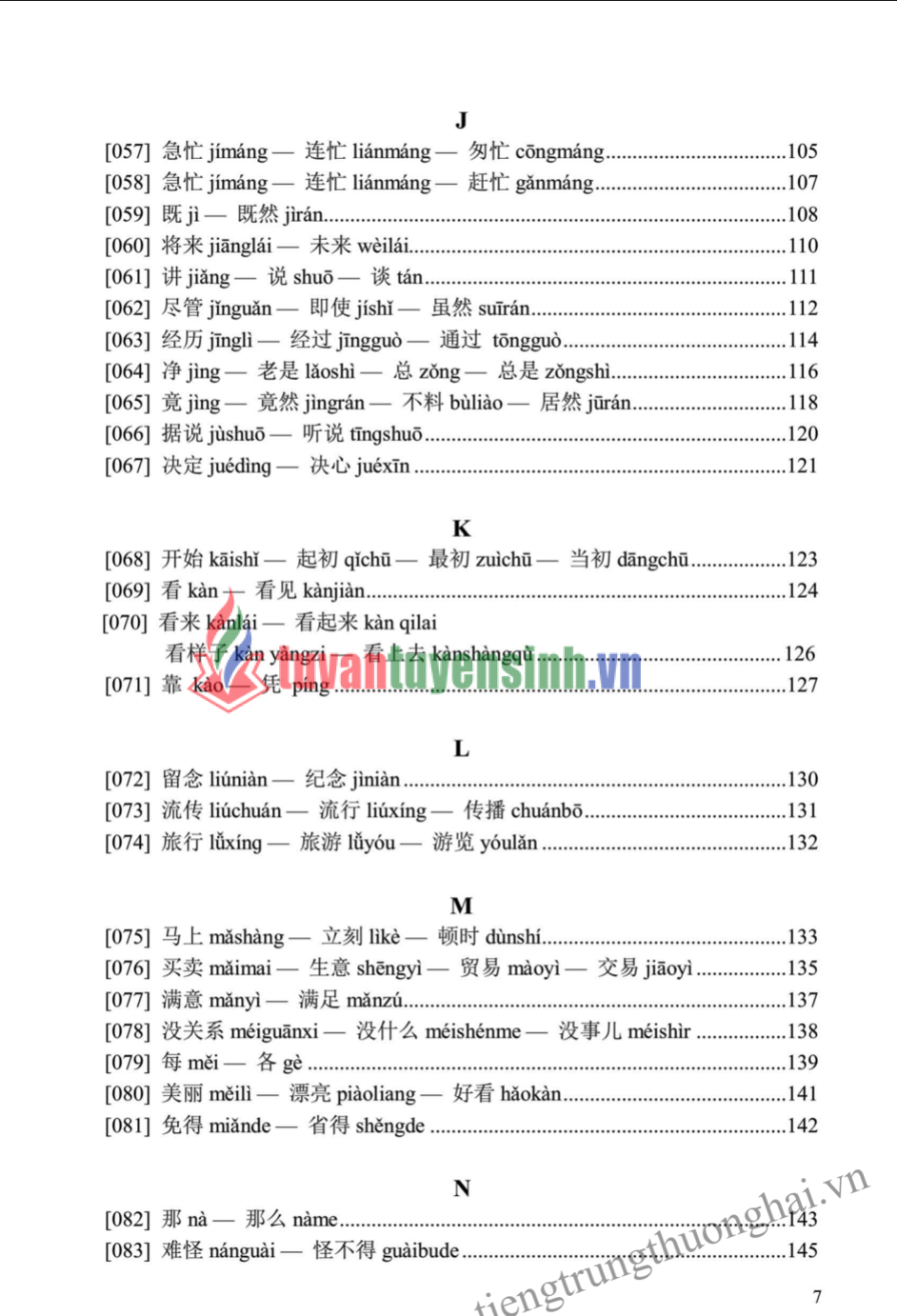 sách So Sánh 125 Nhóm Từ Đồng Nghĩa, Gần Nghĩa Thường Gặp Trong Tiếng Hoa 4