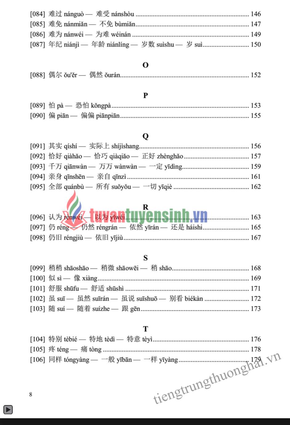sách So Sánh 125 Nhóm Từ Đồng Nghĩa, Gần Nghĩa Thường Gặp Trong Tiếng Hoa 5